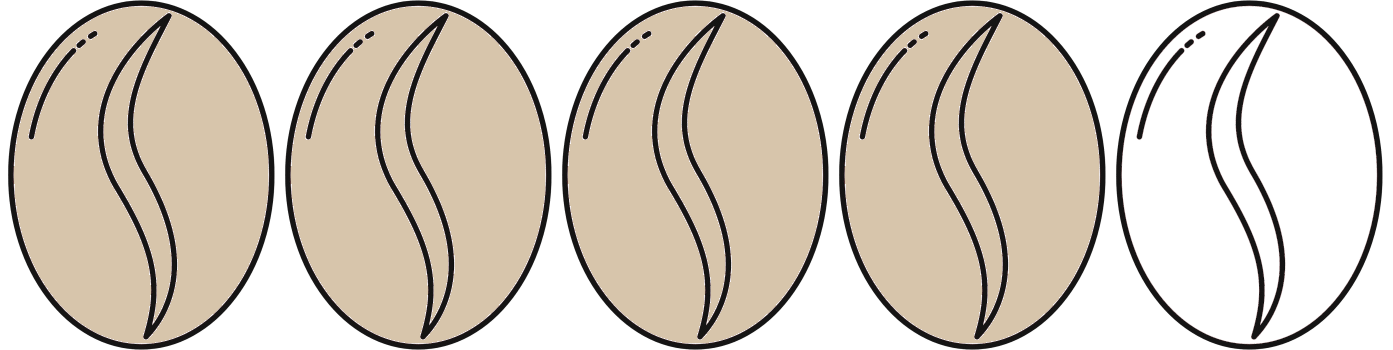 Coffee beans strength key showing strength 4